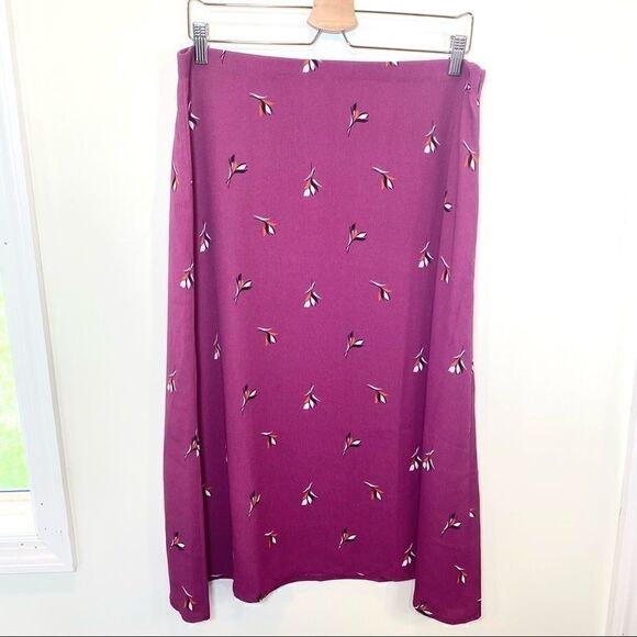 Halogen pink magenta floral midi skirt size 1X - Picture 3 of 8